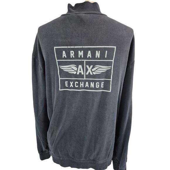 A/X Armani Exchange 2013 Zip Up Graphic Sweatshirt  Black/Gray men XL - Picture 1 of 6